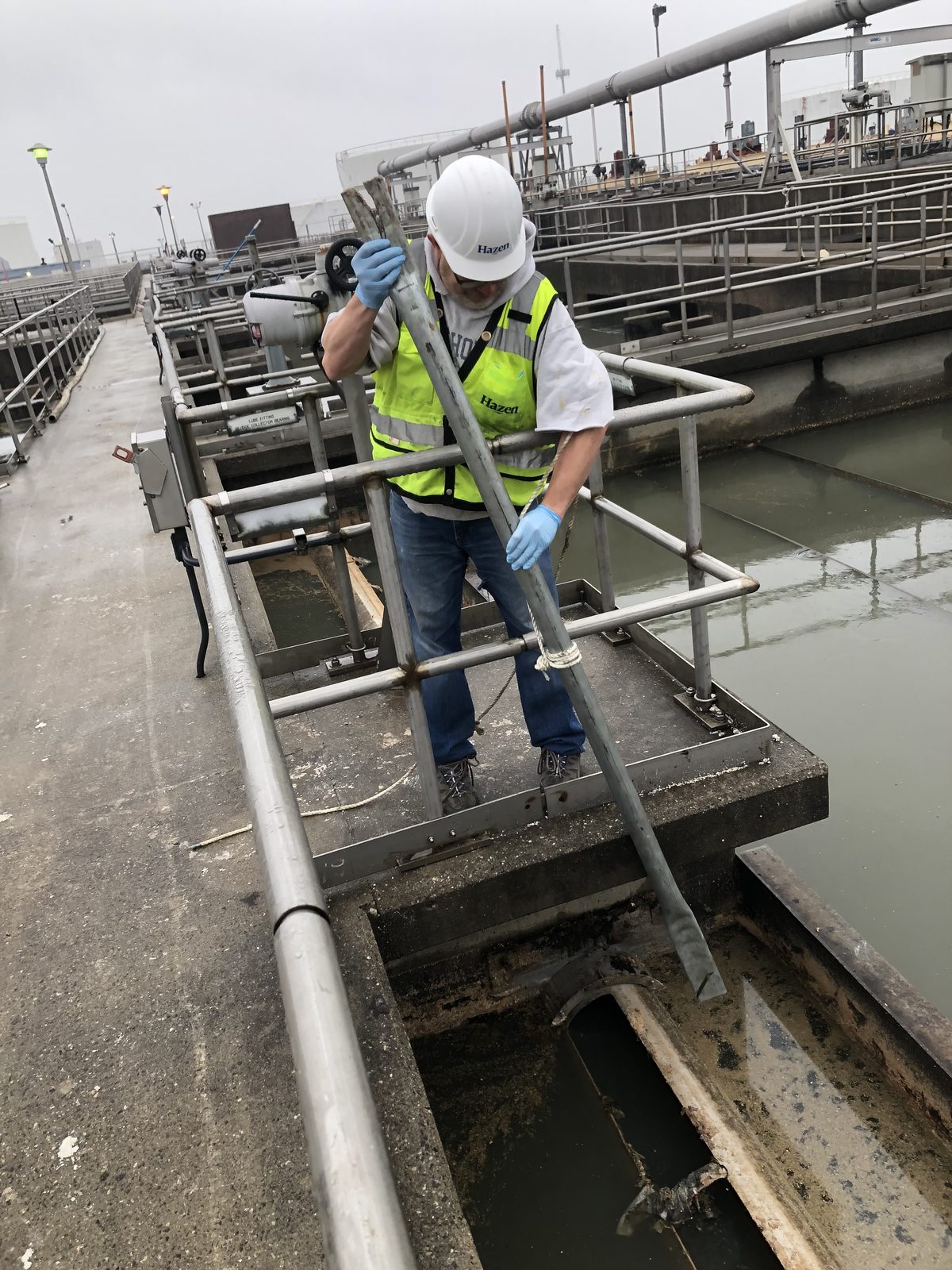 Aaron at work at a water treatment facility